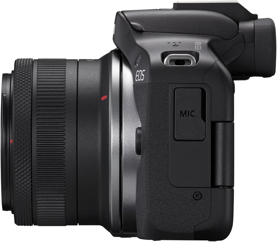 Canon EOS R50 Mirrorless Camera RF-S18-45mm F4.5-6.3 is STM Lens Kit, 24.2 Megapixel CMOS (APS-C) Sensor, 4K Video, Vlogging, Content Creation, Photography, Digital Camera, Black