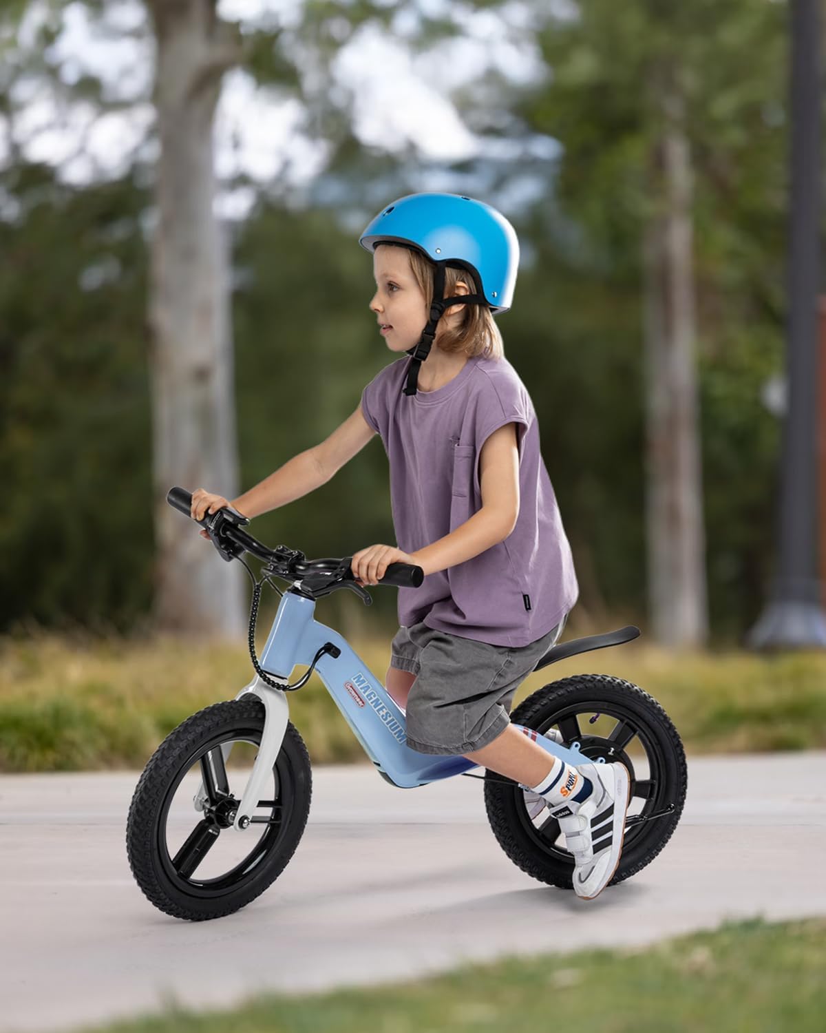 GROWNEER Electric Balance Bike for Kids, 12/14 Inch Tires, Ages 3-6, Lightweight Magnesium Alloy Frame, 3 Speed Settings(3.1/6.2/9.3 MPH), Light-up Front Tire & Adjustable Seat, Toddler Electric Bike