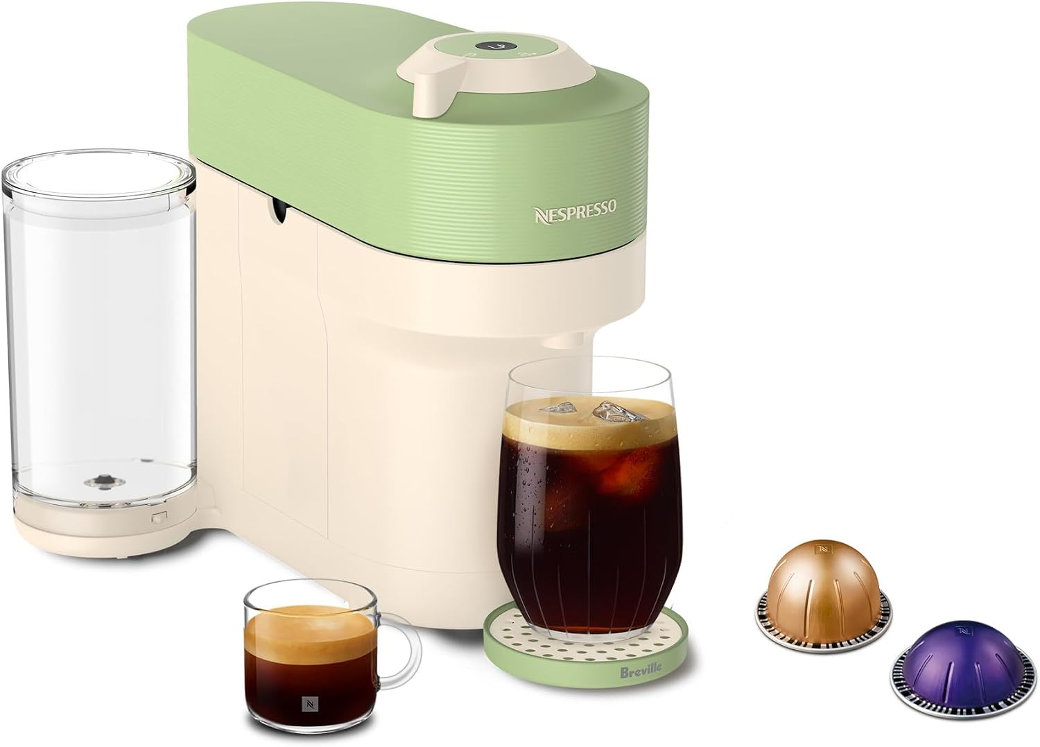 Nespresso Limited-Edition Vertuo Pop+ Coffee and Espresso Maker by Breville, Pistachio