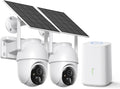 SEHMUA Solar Security Cameras Wireless Outdoor with Built-in Local Storage, No Subscription Required, Color Night Vision, 360° PTZ, 4MP Live View, Instant Alerts, Works 2.4G & 5G WiFi for Home System