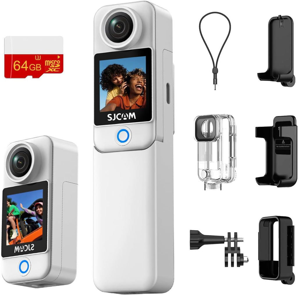 SJCAM C300 64GB,4K Vlogging YouTube Live Streaming,7Hour Power,6-Axis Stabilization,Dual-Touch Screen,Birthday Gifts for Kids Women Her Mom Wife Girlfriend Valentines Mothers Day