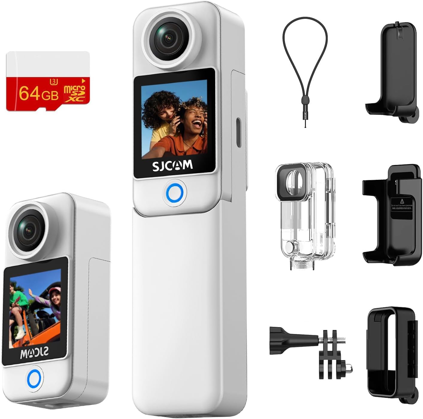 SJCAM C300 64GB,4K Vlogging YouTube Live Streaming,7Hour Power,6-Axis Stabilization,Dual-Touch Screen,Birthday Gifts for Kids Women Her Mom Wife Girlfriend Valentines Mothers Day