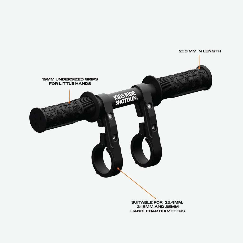 Kids Ride Shotgun - Child Bike Seat & Handlebar Combos - Front Mounted, for Children Aged 2~5 Years, Fits Most Adult Modern Mountain Bikes, Adjustable for Comfort