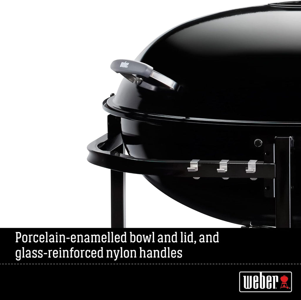 Weber The Ranch Charcoal Kettle Grill, 37' – Massive Outdoor BBQ Grill with Stainless Steel Hinged Cooking Grate, Tuck-Away™ Lid Holder & Porcelain‑Enameled Bowl