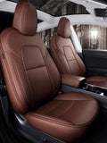 Seat Cover Custom Fit for Tesla Model 3 Model Y Synthetic Leather Car Seat Cushion Protector for 2017 2018 2019 2020 2021 2022 2023 Customized (Lichi Brown Model 3)
