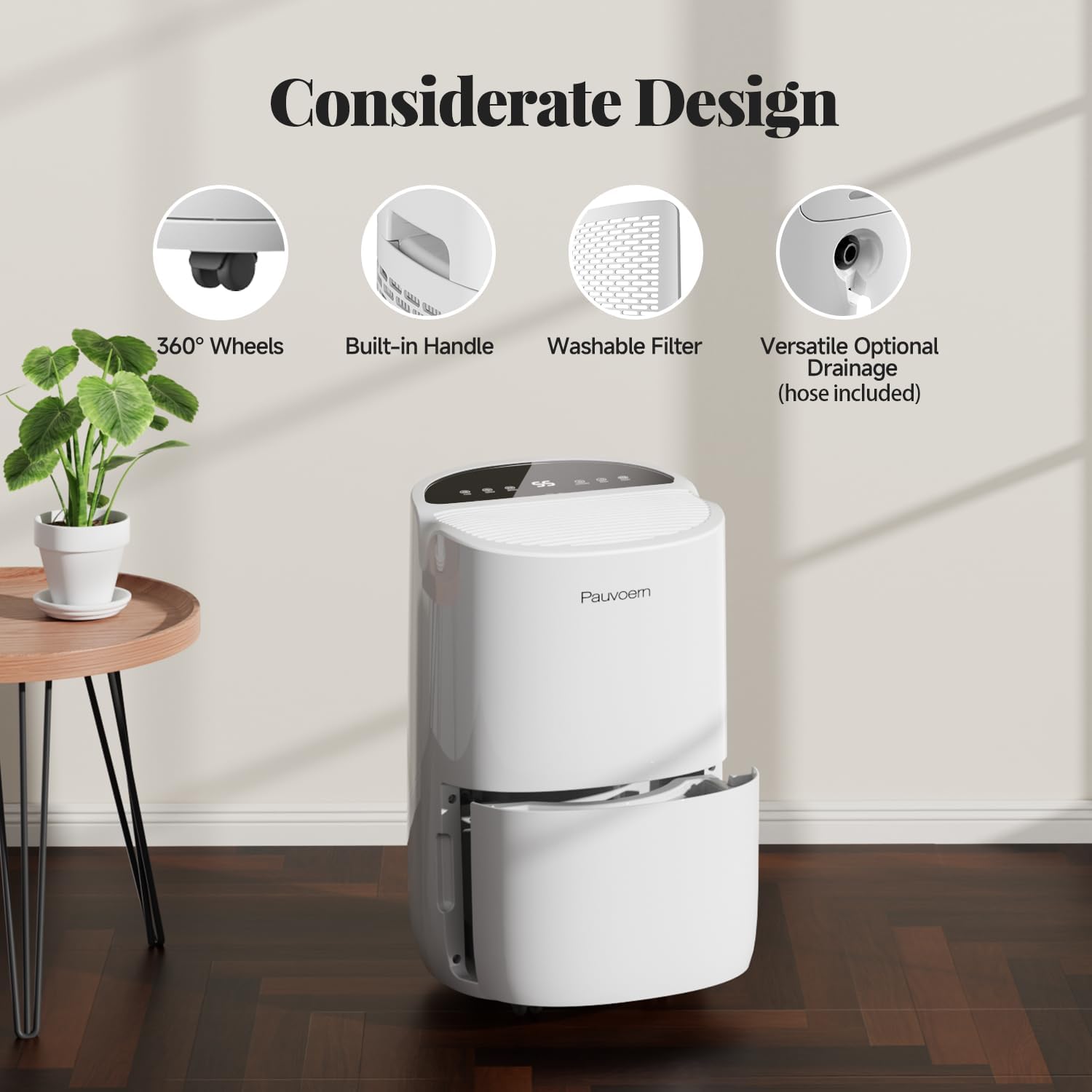 Energy Star Smart Dehumidifier for Home & Basement, Up to 2000 Sq. Ft, 35 Pints (95°F, 90% RH), 37dB Ultra Quiet with Sleep Mode, App Control, Child Lock & Continuous Drain Hose Included