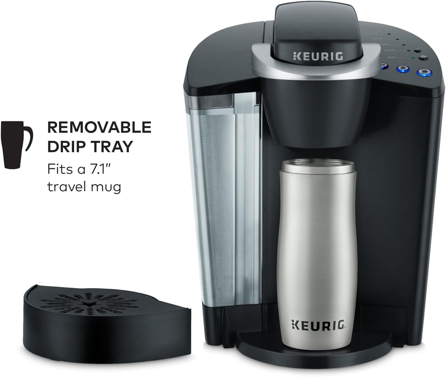 Keurig K-Classic Single Serve K-Cup Pod Coffee Maker, with 3 Brew Sizes, 48oz Removable Reservoir, Black
