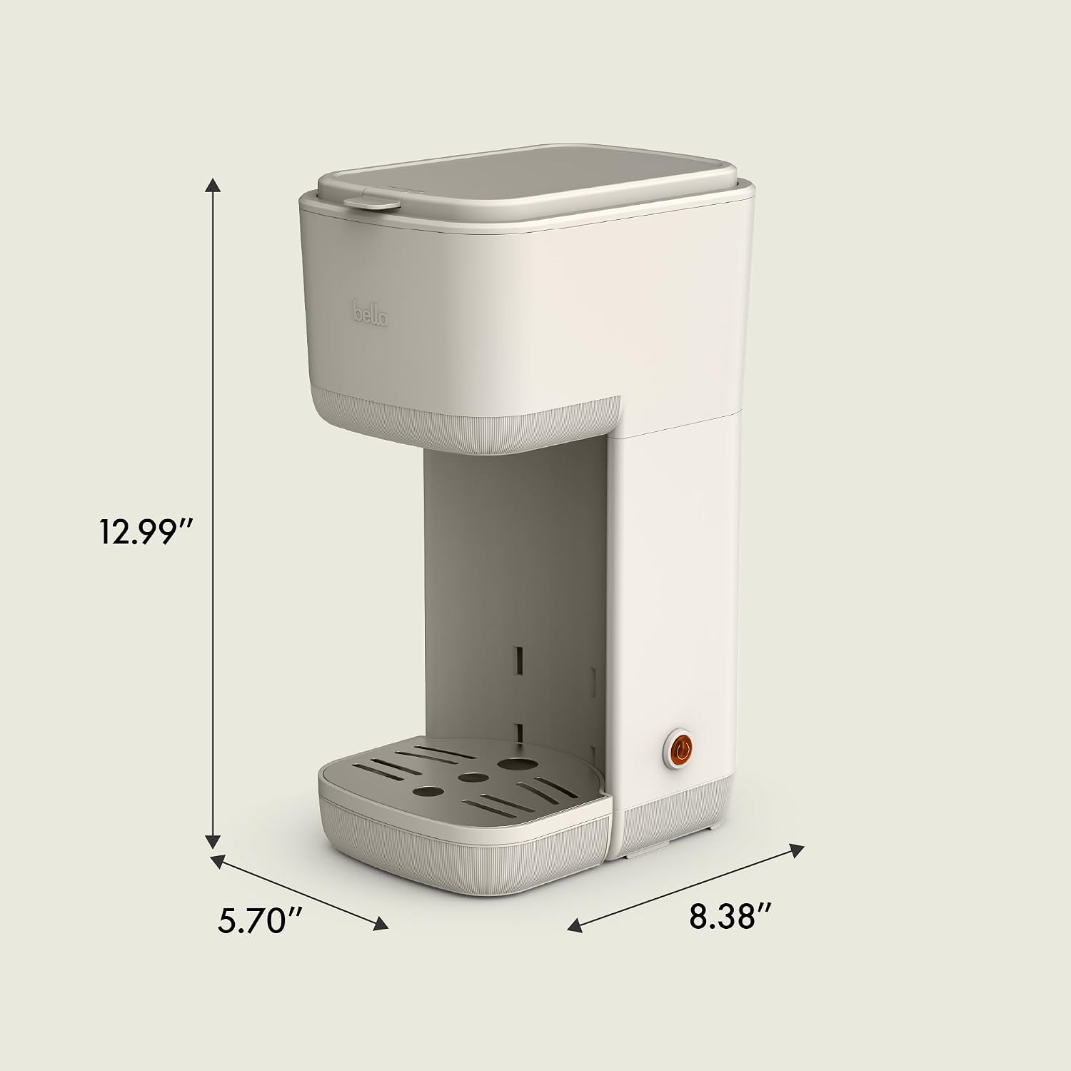 BELLA Single Serve Coffee Maker,K-Cup & Coffee Ground Compatible with Removable,Adjustable Drip Tray,Auto Shutoff & Reusable Dishwasher Safe Accessories,Brews 6oz to 14oz,1000 Watt,Oatmilk(Pack of 4)