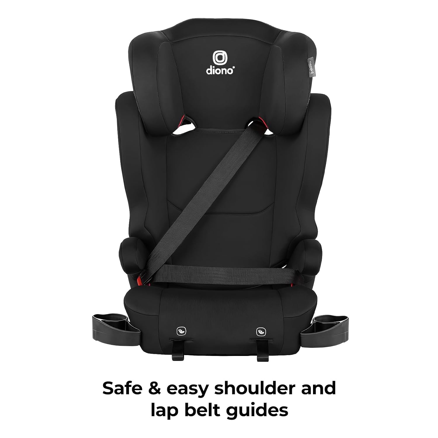 Diono Cambria LE, 2-in-1 Belt Positioning Booster Seat,Backless and High-Back Booster seat for Children from 40—120 lb,17' Wide,6 Headrest Positions,Lightweight with Latch,Black