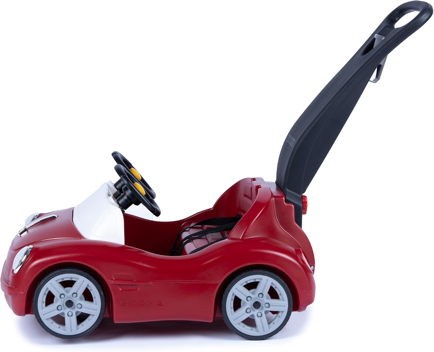 Step2 Side-by-Side Push Around Roadster, Kids Push Car, 2 Seat Ride On Car, Seat Belts & Horn, for Toddlers 1.5-4 Years Old, Red