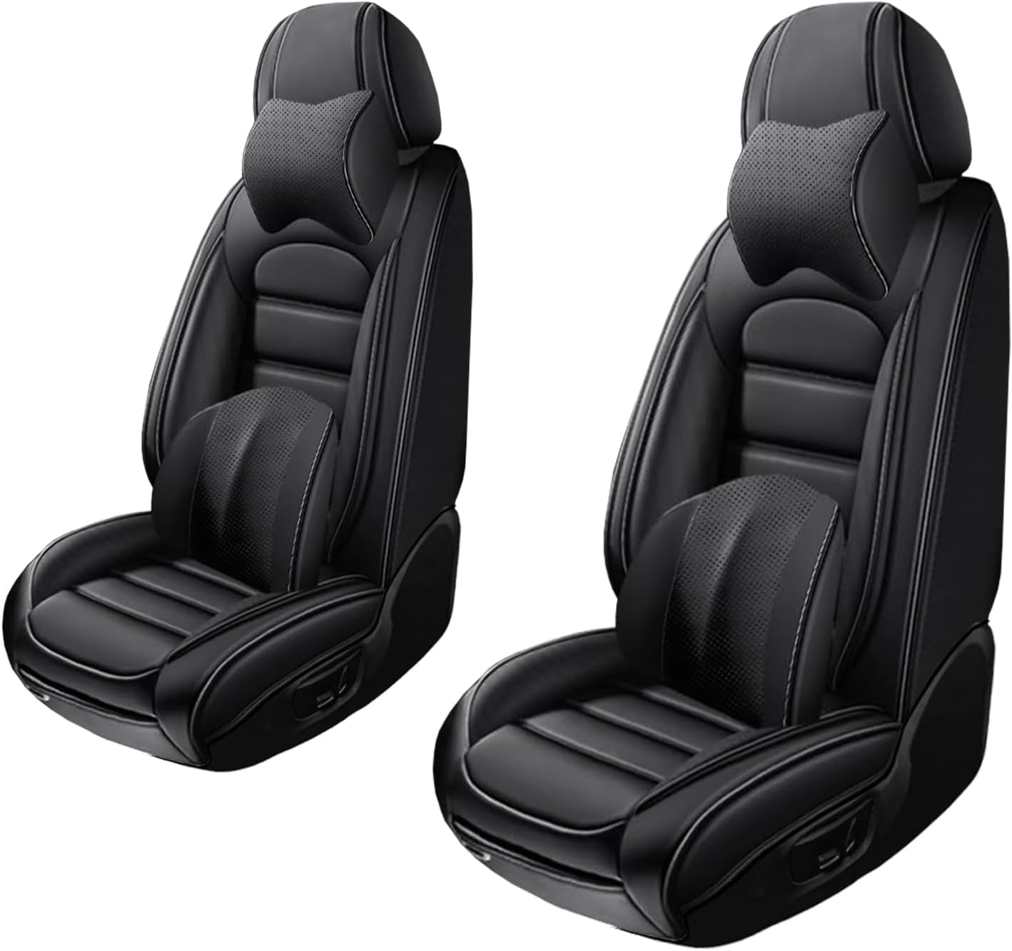 2 Seat Covers for Lexus UX 250h 2019-2024 Leather Car Seat Covers Waterproof Anti-Slip Soft Car Seat Protectors Premium Automotive Seat Covers with Airbag（Luxury,Classic Black）