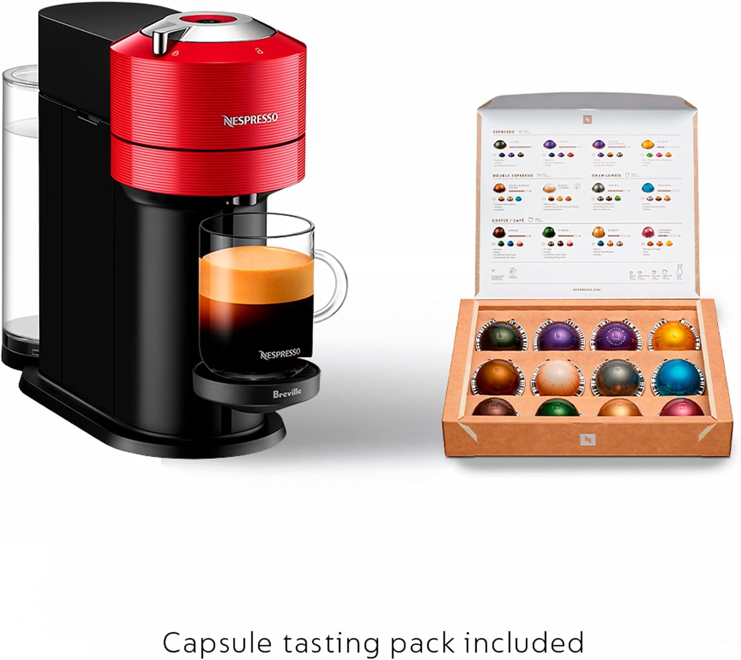 Nespresso Vertuo Next Coffee and Espresso Machine by Breville, Cherry Red, 1.1 Liters