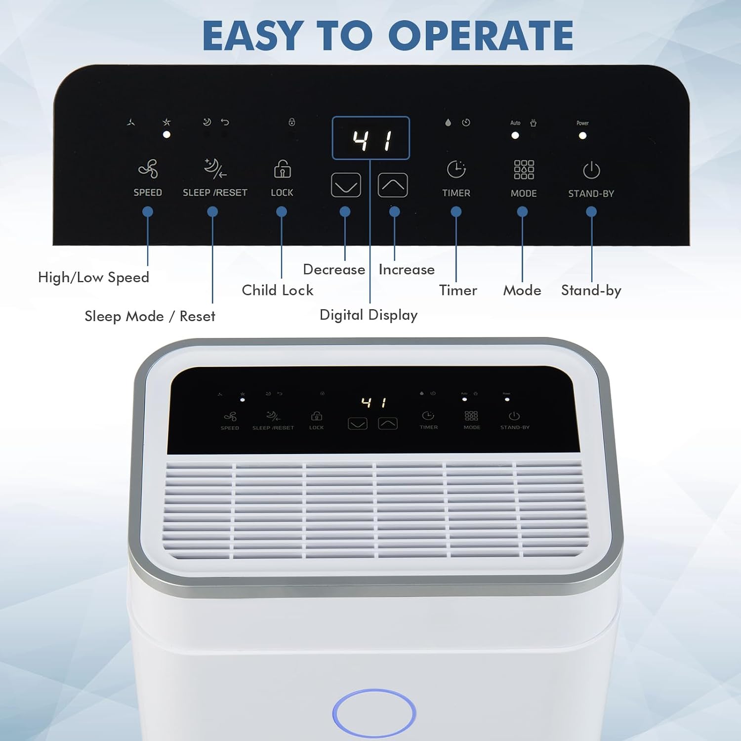 COSTWAY 4000 Sq. Ft Dehumidifier for Basement, 60 Pints Dehumidifier with Drain Hose, 3 Modes, 3-Color Digital Display, 24H Timer, 1.7 Gallon Water Tank, Auto Defrost, Ideal for Home, Large Room