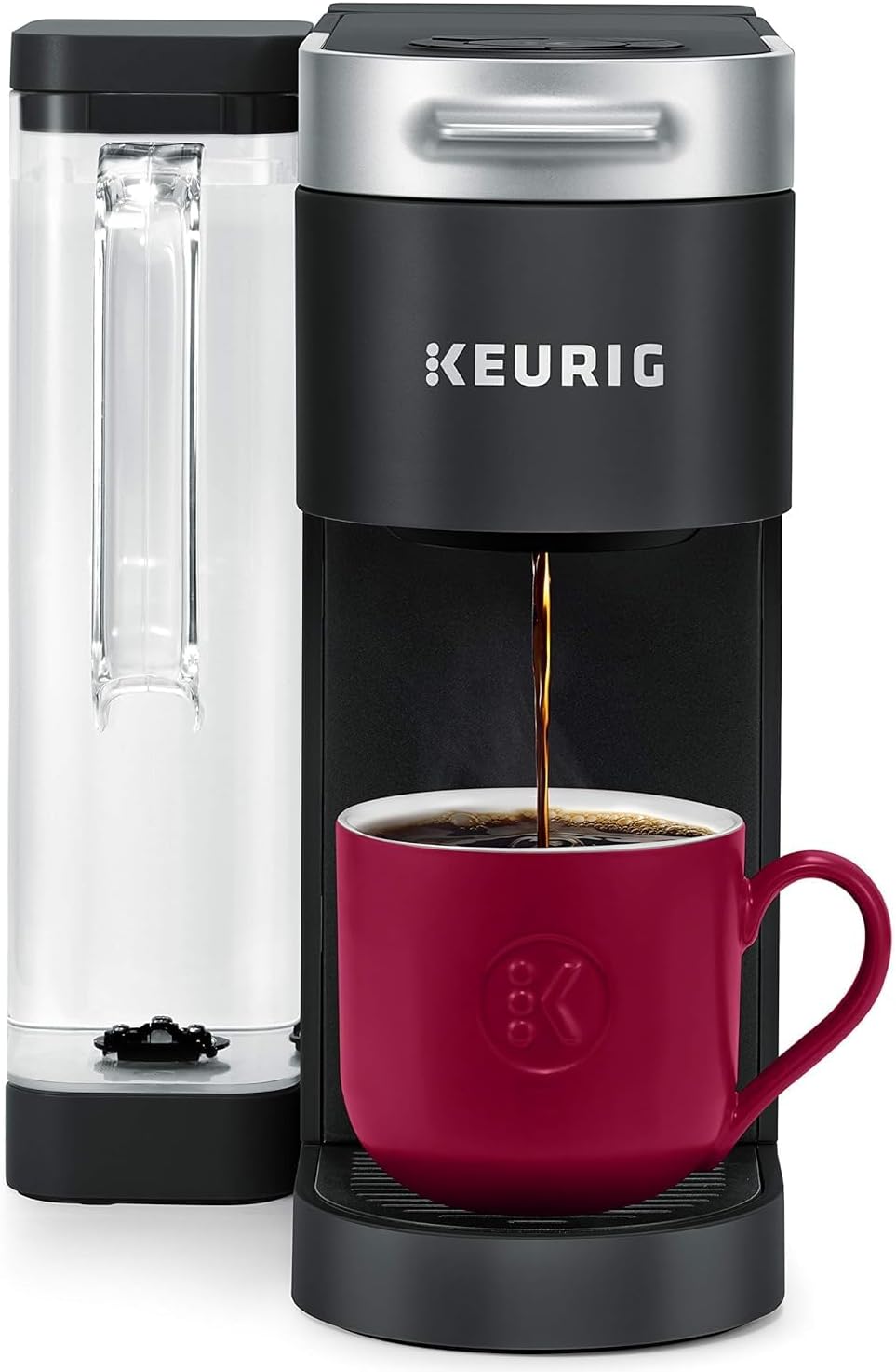 Keurig® K-Supreme Single Serve K-Cup Pod Coffee Maker, MultiStream Technology, Black & Travel Mug Fits K-Cup Pod Coffee Maker, 1 Count (Pack of 1), Stainless Steel