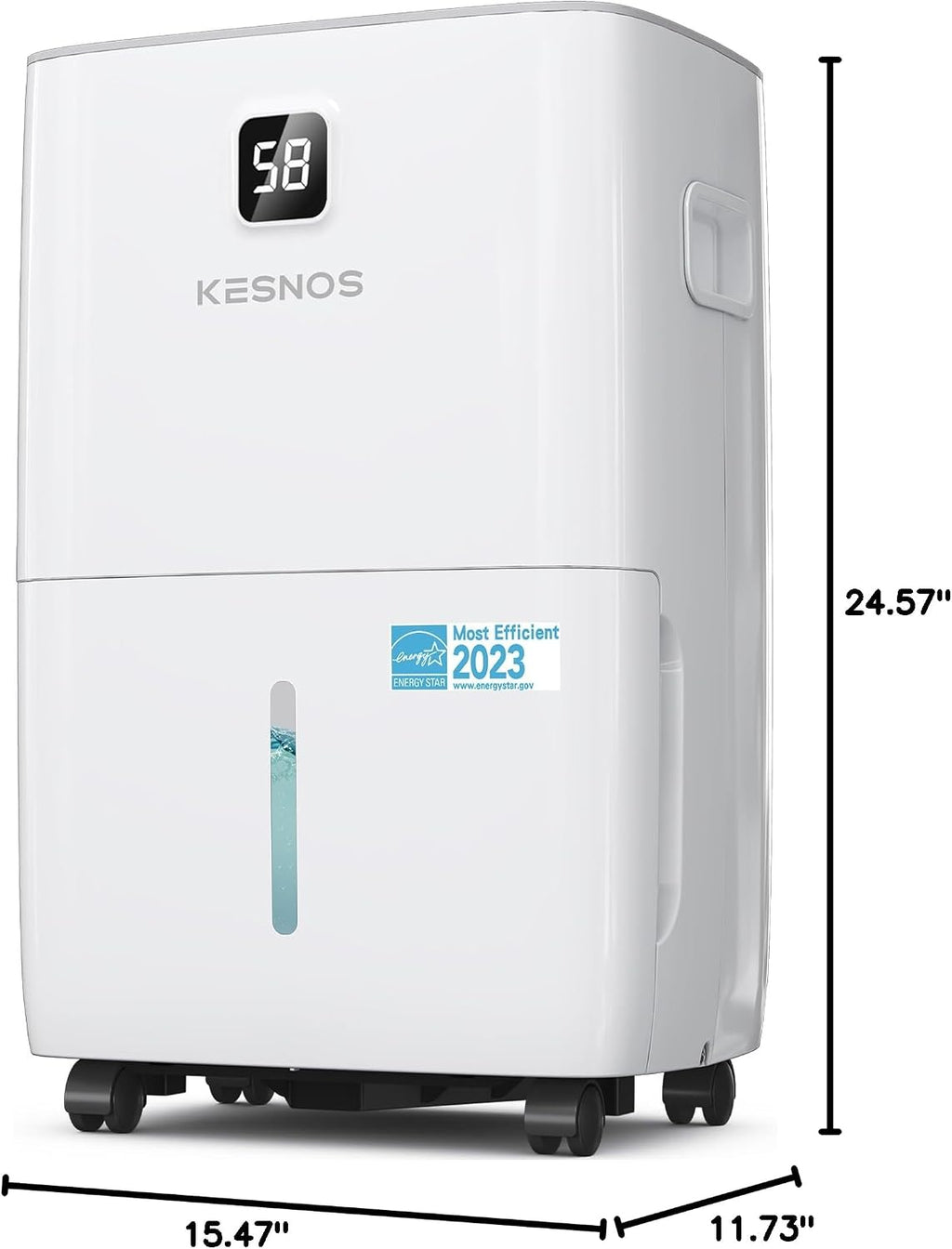 Kesnos 150 Pints Dehumidifier for Basement & Home with Drain Hose, Front LED Display and 2.11 Gal Water Tank, Ideal for Spaces up to 7,500 Sq. Ft., Featuring Auto Defrost & Timer