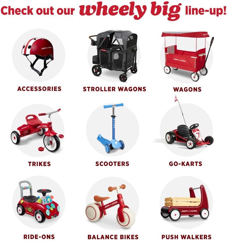 Radio Flyer City 4-in-1 Stroll 'N Trike, Red, for Riders 1-5 Years Old, 4 Riding Modes, 3 Point Harness with Comfort Pad, Parent Controlled Steering, Rear Storage, Stroller Tricycle for Toddlers