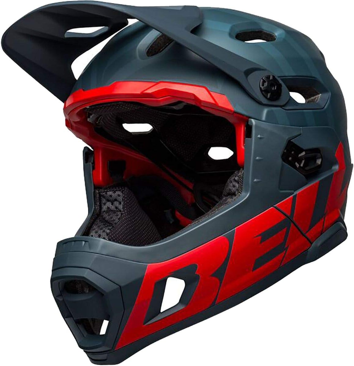 Bell Bike Super Dh MIPS Spherical Bicycle Helmets Prime Matte Blue/Crimson Small