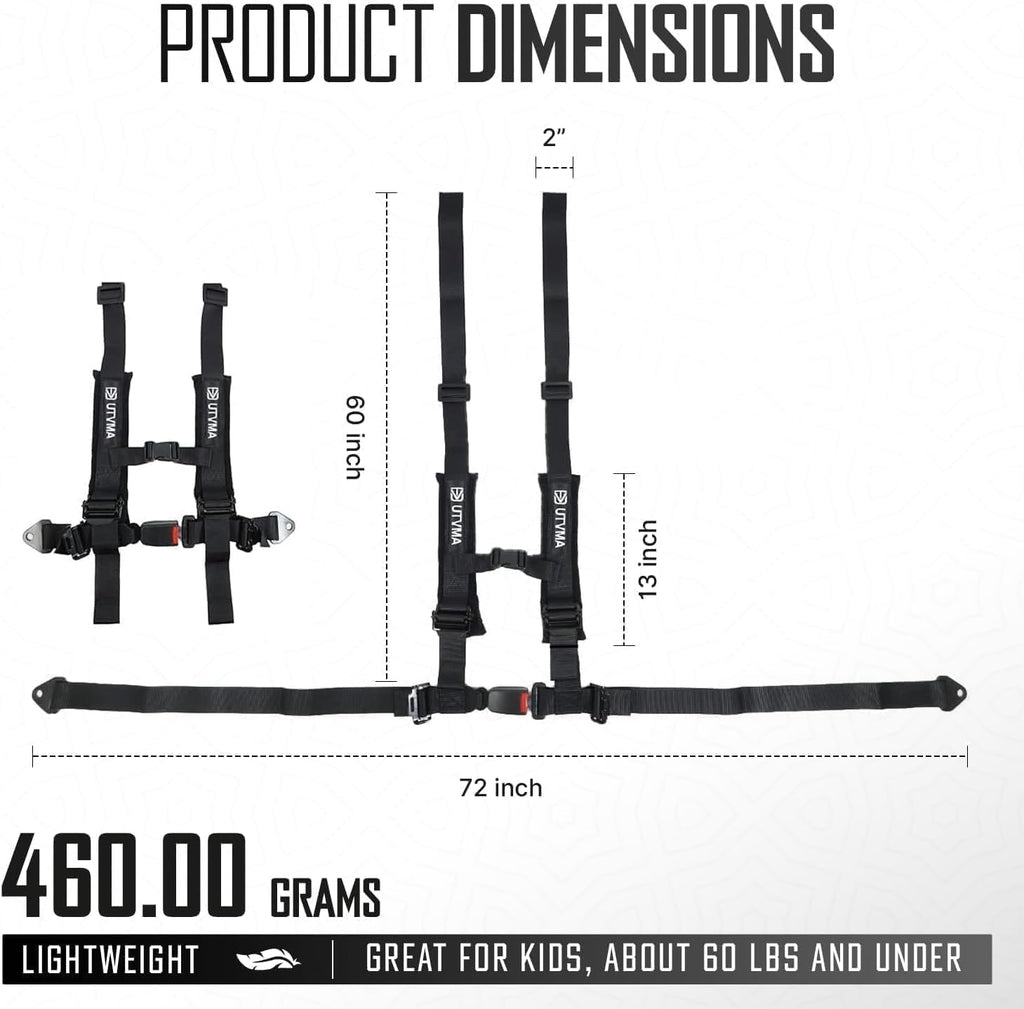 UTVMA Bump Seat Compatible With Can Am X3 - Easy Install | UTV Jump Seat | Bump Seat for Kids - Harness & All Mounting Hardware Included, Front or Rear Use | All Models of X3 | (2017-2025)