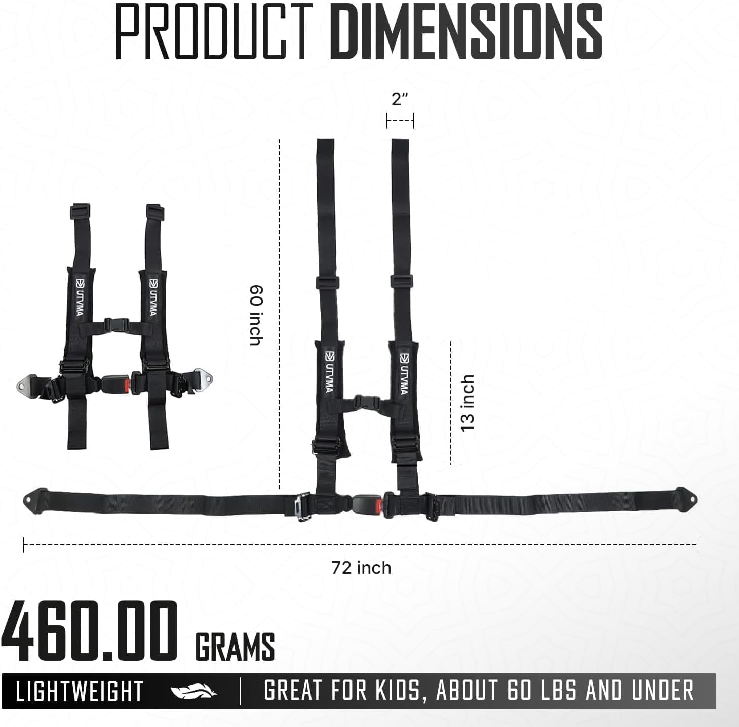 UTVMA Bump Seat Compatible With Can Am X3 - Easy Install | UTV Jump Seat | Bump Seat for Kids - Harness & All Mounting Hardware Included, Front or Rear Use | All Models of X3 | (2017-2025)
