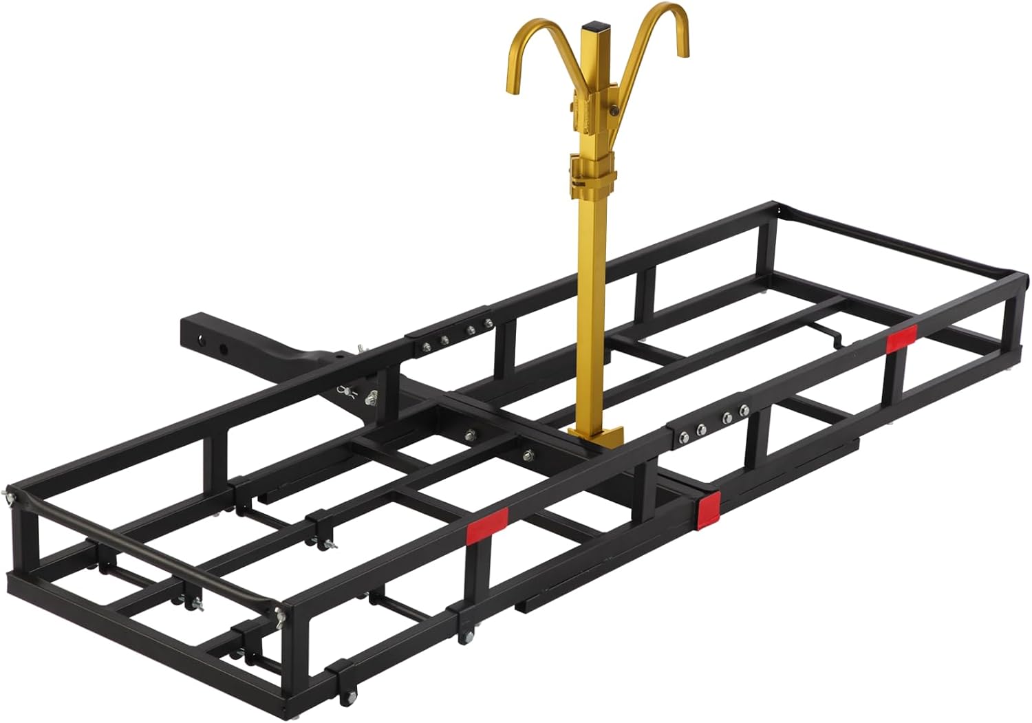 Hitch-Mount Bike Rack for Ebike Heavy-Duty - Comes with Cargo Carrier Fits 2 Electric Fat-Tire Mountain Bicycles Fits 2' Receiver for Car Trailer SUV Truck RV Minivan (Gold)