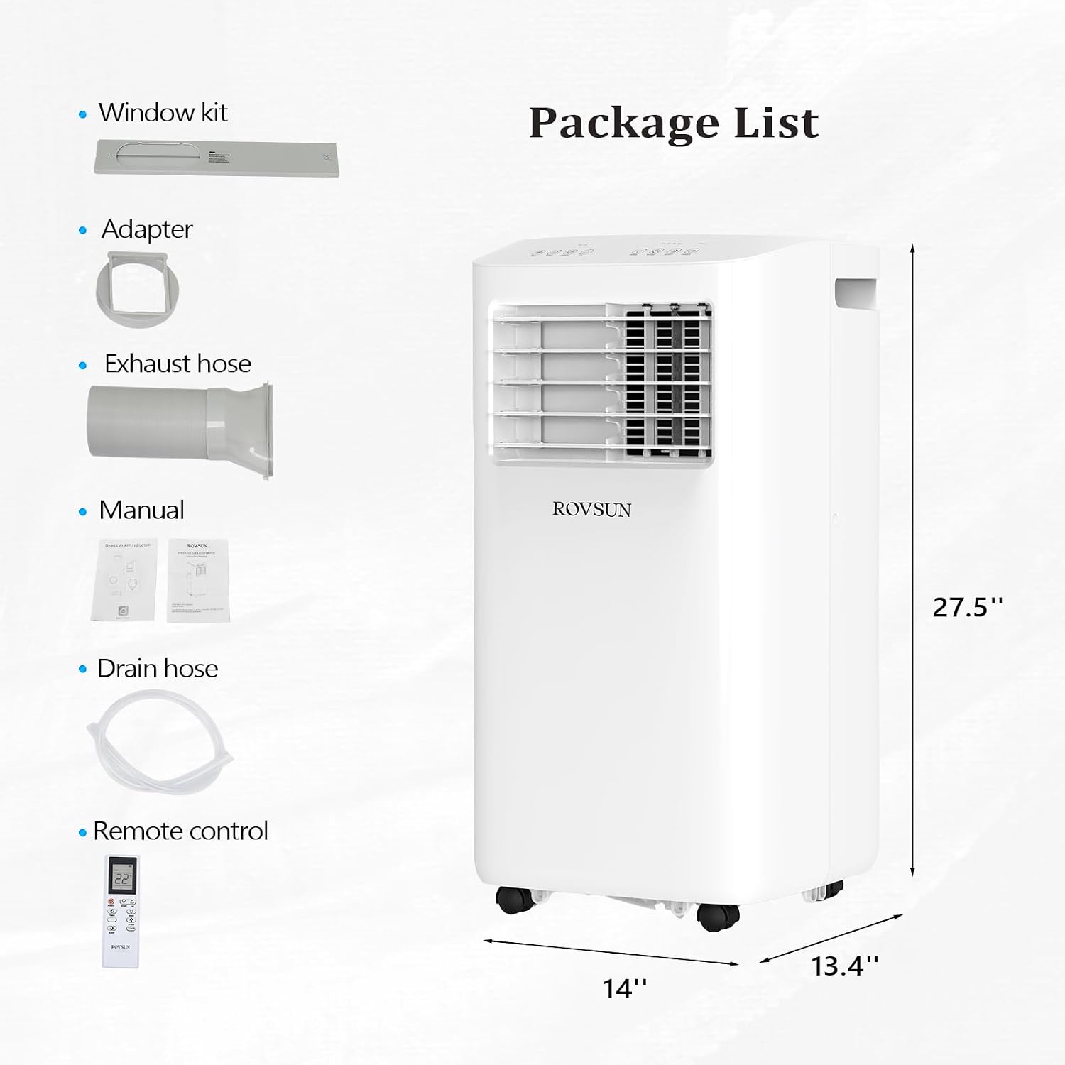 ROVSUN 10000 BTU Portable Air Conditioner & Heater Combo with Remote Control, 4-in-1 Room AC Unit with Heat, Fan & Dehumidifier, Digital Display, Timer & Installation Kit for Home Office Dorm