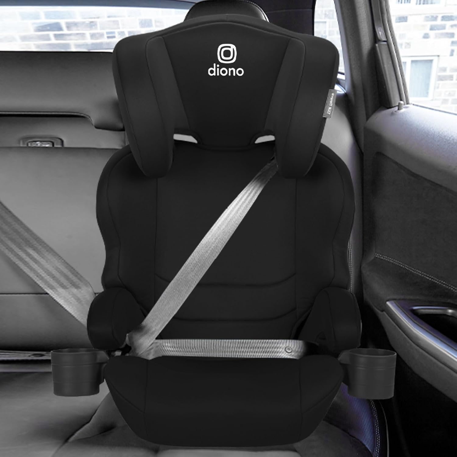 Diono Everett NXT High Back Booster Car Seat with Rigid Latch, Lightweight Slim Fit Design, 8 Years 1 Booster Seat, Black