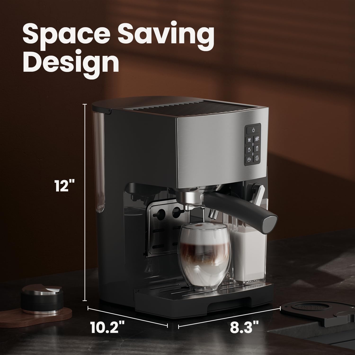 Espresso Machine 20 Bar - Espresso & Coffee Maker with Automatic Milk Frother, Cappuccino Machine, Latte Maker for Home, office, 1250W