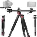 NEEWER 73.6' Horizontal Tripod with Multi Angle Center Column, Ball Head & Central Axis Platform, Heavy Duty Aluminum Camera Tripod Monopod 360° Pan 180° Tilt for Overhead/Macro Shots, Max Load 22lb
