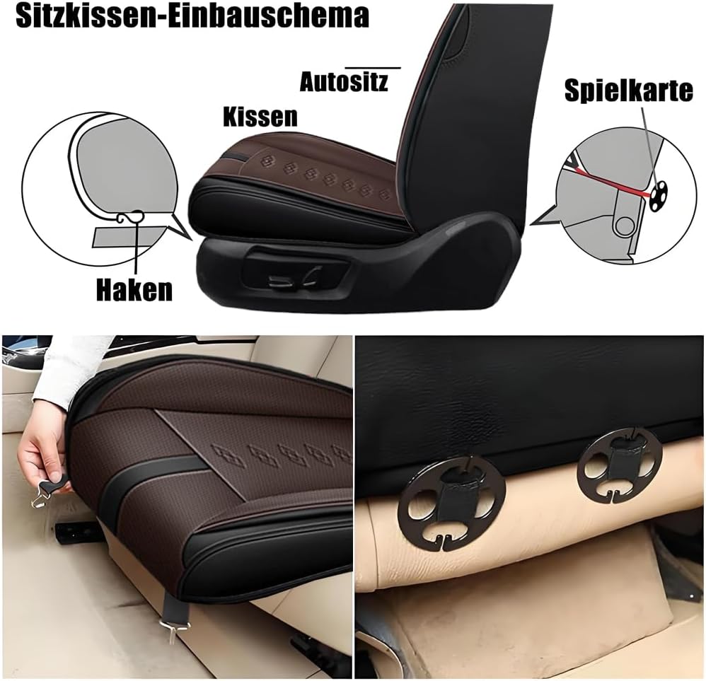 Full Set Car Seat Covers for Chevy Equinox 2005-2025 2026 Leather Seat Covers Waterproof Front Seats&Rear Car Seat Protectors Breathable Seat Cover Black&Coffee