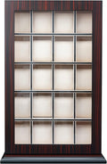 TIMELYBUYS 20 Piece Ebony Wood Watch Display Wall Hanging Case and Storage Organizer Box and Stand for Oversized Watches