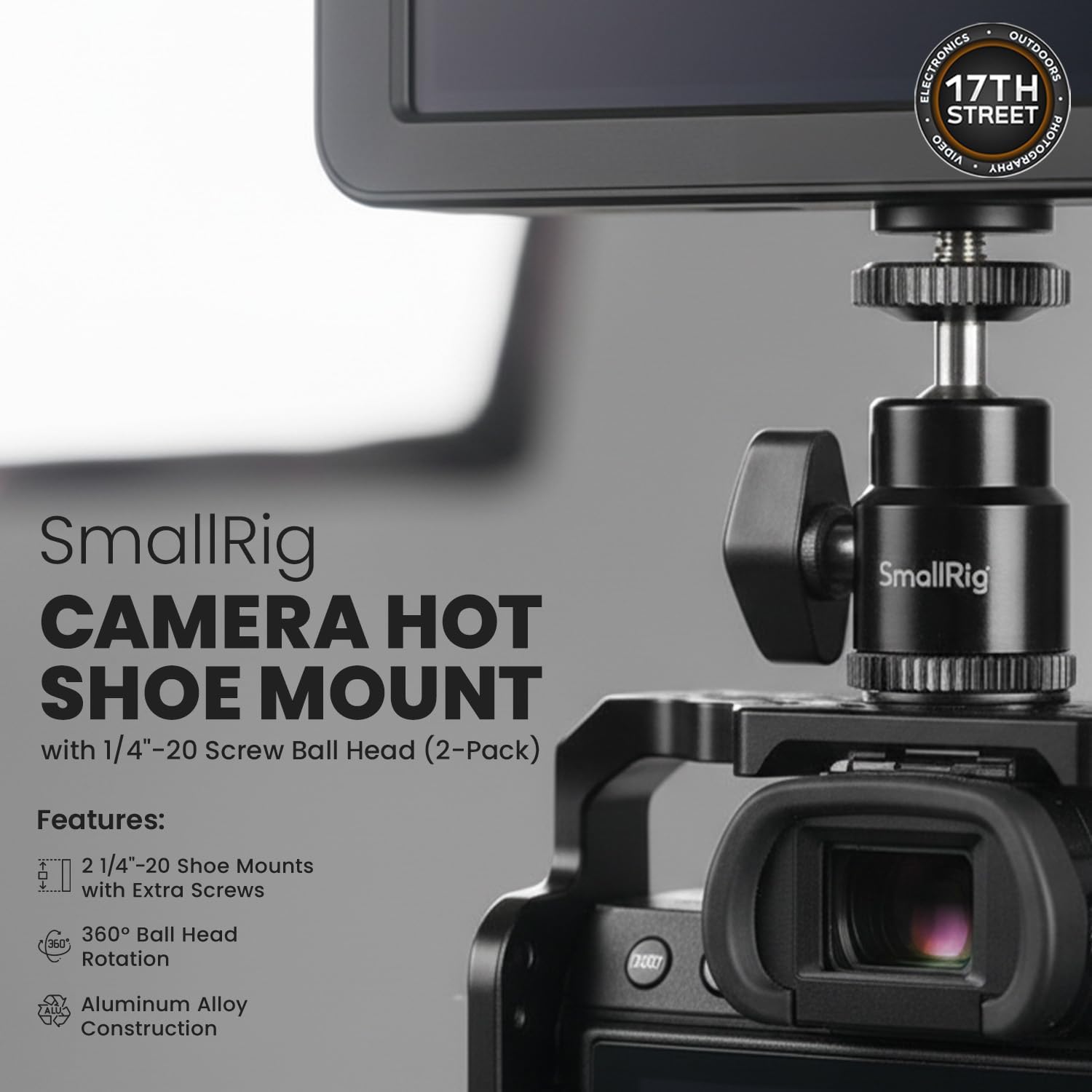 Atomos Shinobi II 5.2' HDMI Camera Monitor with HDR Touchscreen Display | Lightweight Monitor for Photography with Battery, Charger and Camera Hot Shoe Mount Advanced Bundle Set