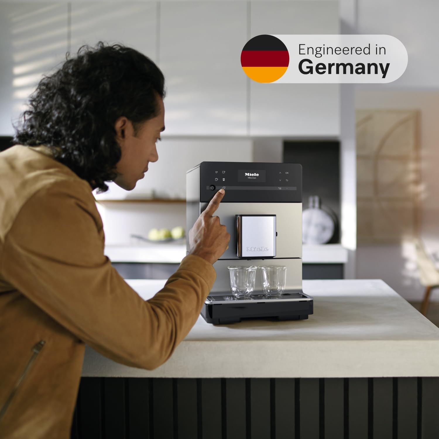 Miele CM 5510 Silence Automatic Coffee Machine - With OneTouch for Two, AromaticSystem, Individual Profile Settings, and Cleaning Programs, in AluSilver Metallic Finish