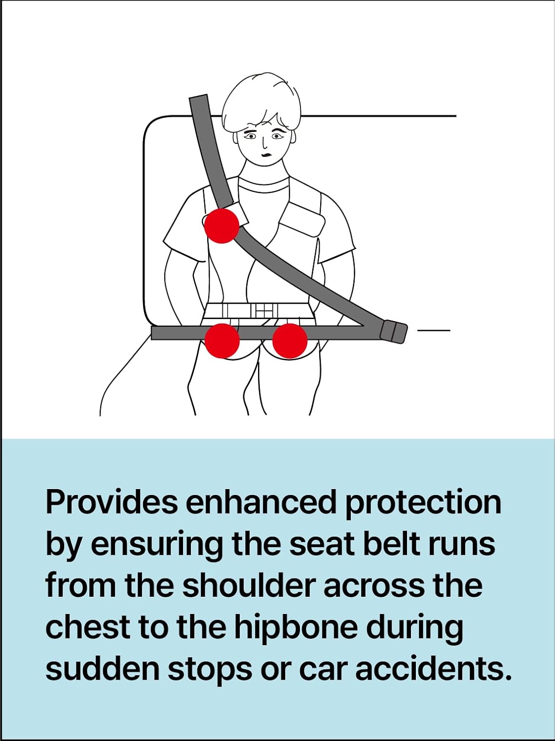 801 Child Restraint Vest – Lightweight Portable Car Seat Belt Positioner, Travel Safety Harness (Ages 3–6, Light Blue)
