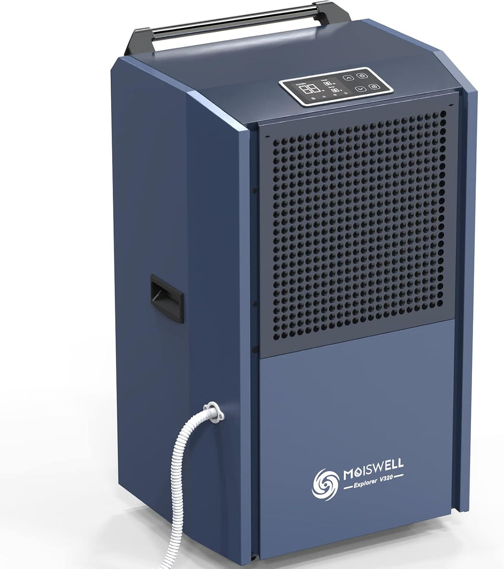 305 Pint Commercial Dehumidifier for Industrial Sites, Commercial-Grade Dehumidifiers with Drain Hose for Large Spaces Basements, Warehouse, Flood Water Damage Restoration