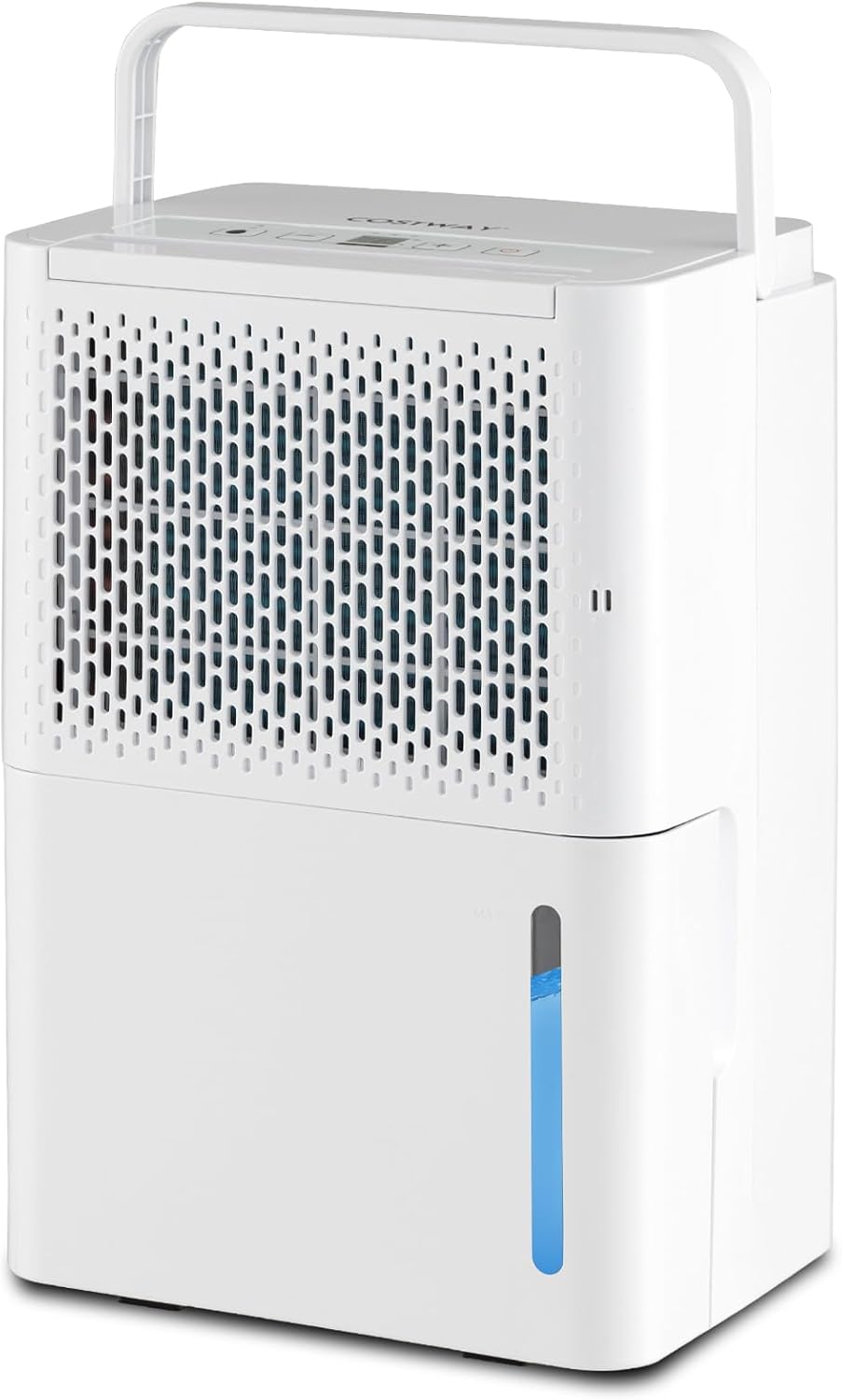 COSTWAY 2000 Sq. Ft Dehumidifier for Basement, 32 Pint Quiet & Energy Efficient Dehumidifier with Continuous/Drying/Auto Mode, 24H Timer, Drain Hose & Portable Handle for Bathroom Bedroom