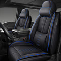 Front Seat Covers for Mini Countryman 2013-2024 2025,Leather Car Seat Cover,Soft Seat Cushion Covers with Airbag,Waterproof Automobile Seat Protectors for Countryman(Black Blue,Deluxe)
