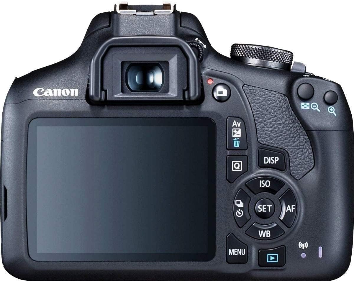 Canon EOS 2000D (Rebel T7) Digital SLR Camera with 18-55mm Lens Kit (Black) - Basic Accessories Bundle of Scandisk 16GB SD Card + SD Card Reader + 58mm 3pcs Filter Kit + Brush Pen (Renewed)