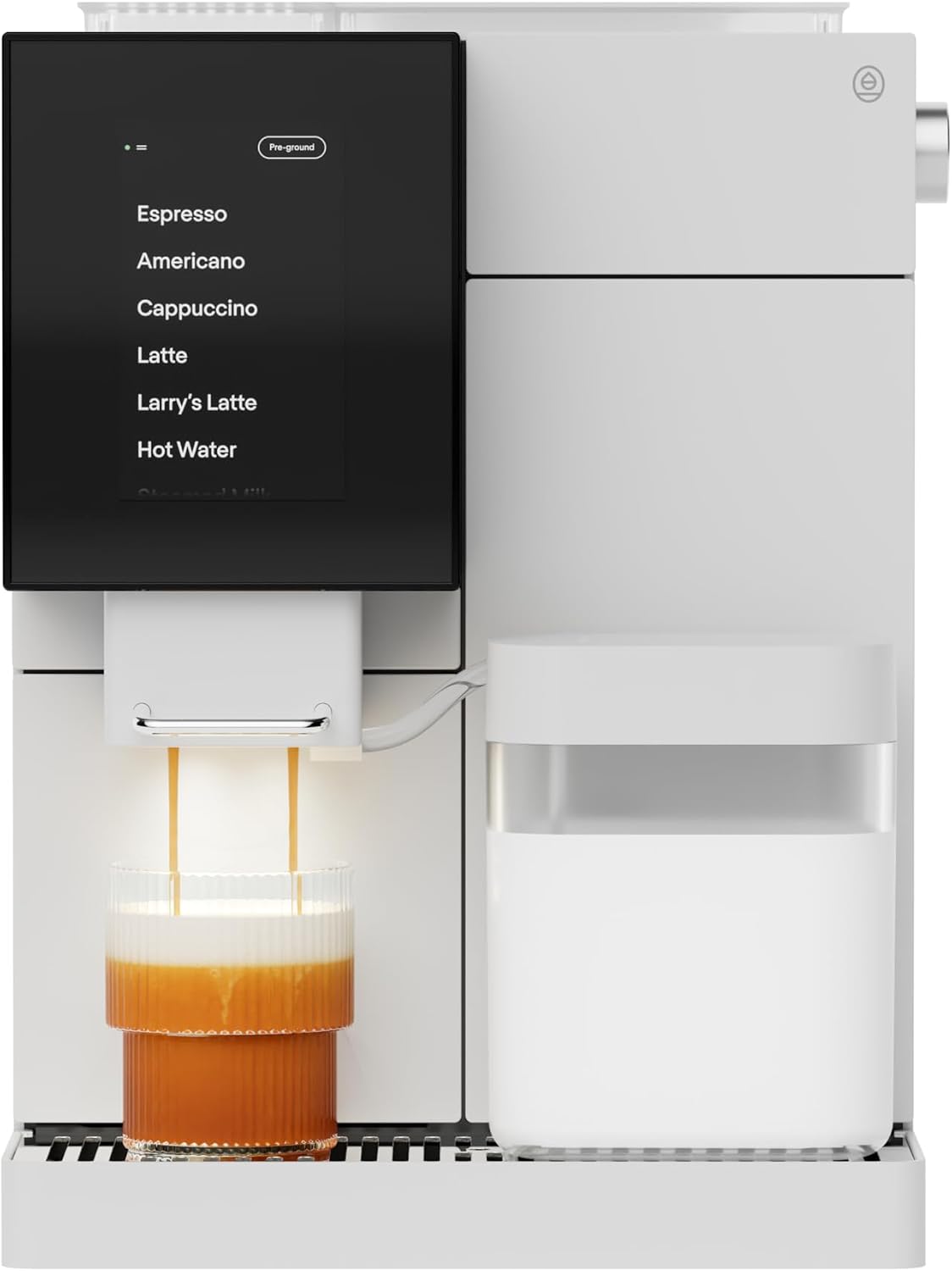 Terra Kaffe Super Automatic Espresso Machine - App-Enabled Coffee Machine - Auto Wake & Sleep - All Milk Types - Roaster-Approved Espresso Settings - Cappuccino Machines for Home - White TK-02