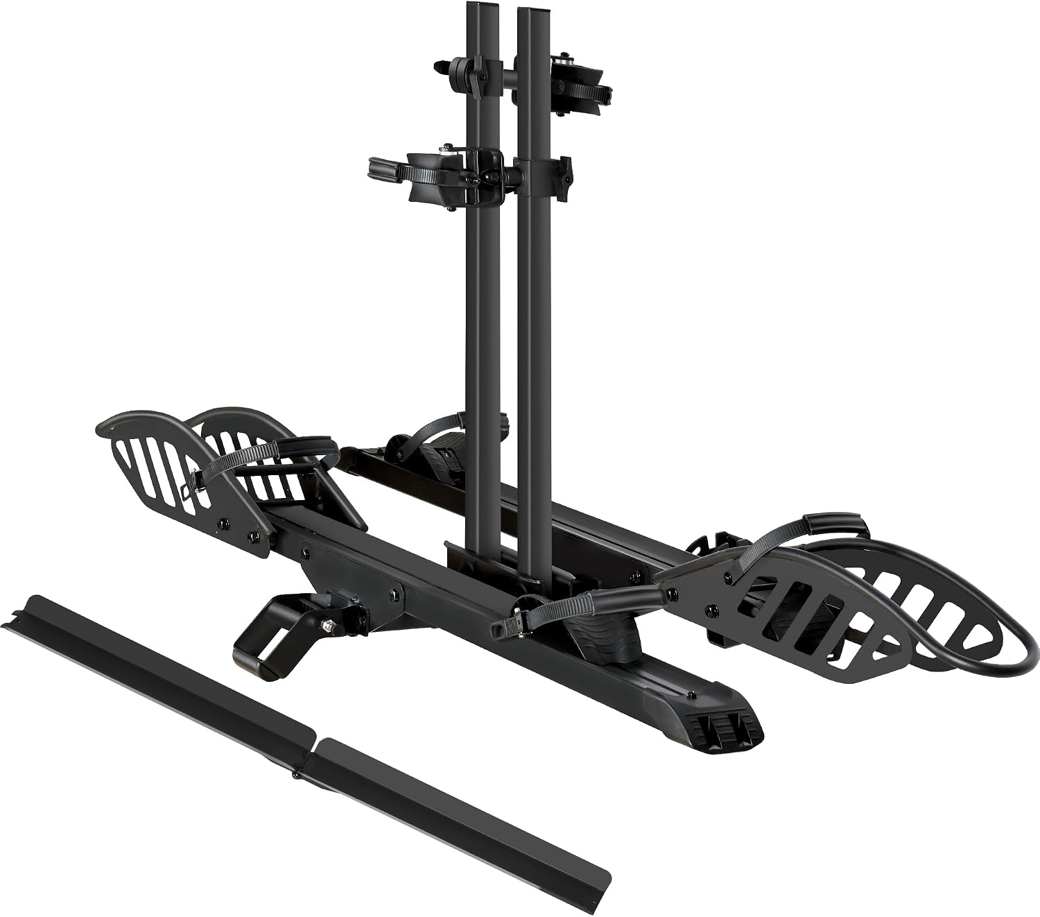 Young Electric E-Bike Rack with Ramp, Hitch 2 Bike Rack, 200 lbs Capacity Electric Bike Carrier, Foldable Platform Mount for Cars, Trucks, SUVs, Minivans, Up to 5-Inch Fat Tire for 2'' Receiver