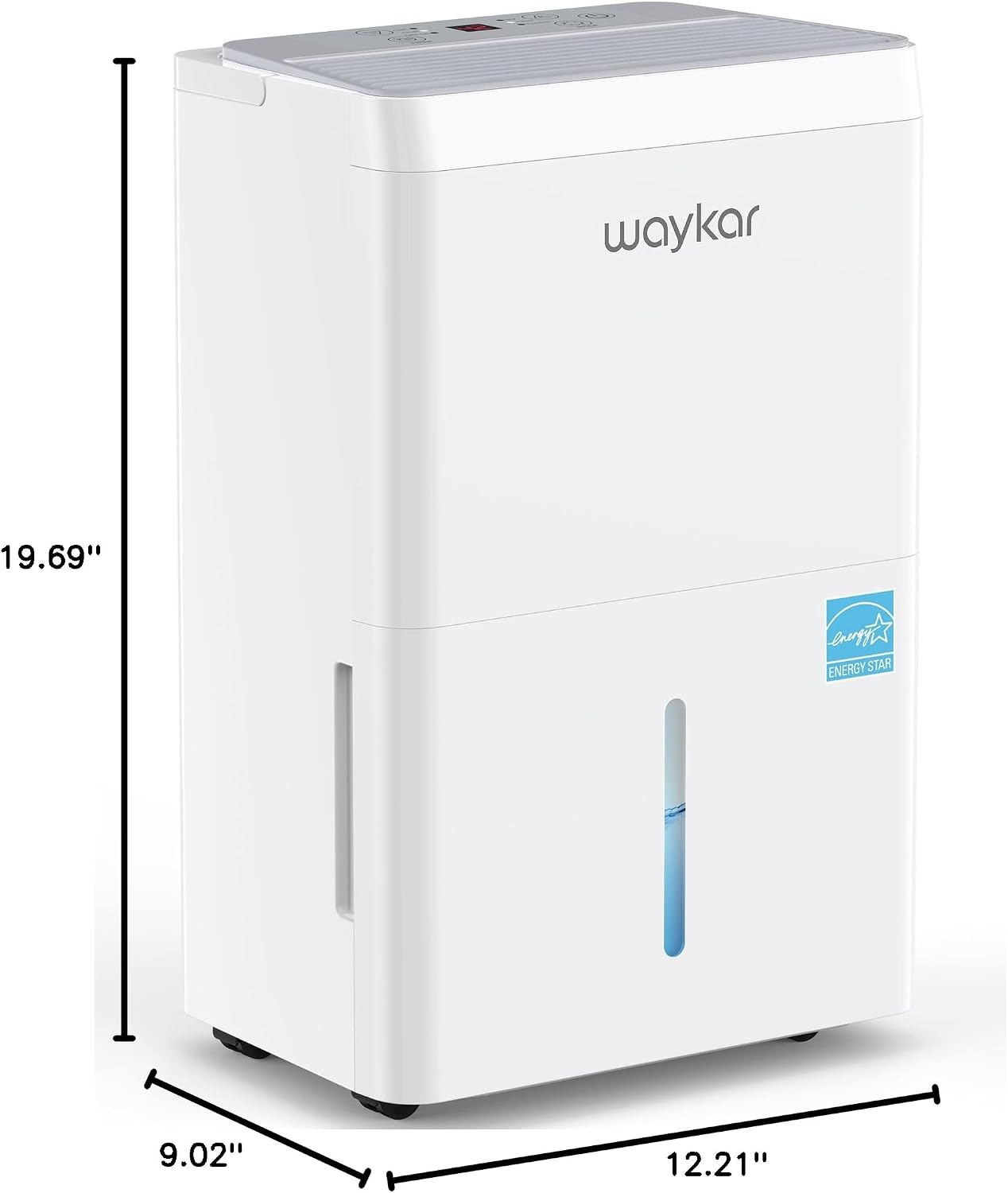 Waykar 6000 Sq.Ft Energy Star Dehumidifier for Basement & Home, 120 Pint/Day with Drain Hose & Tank, Ultra Quiet (40 dB), Smart Auto Comfort Mode