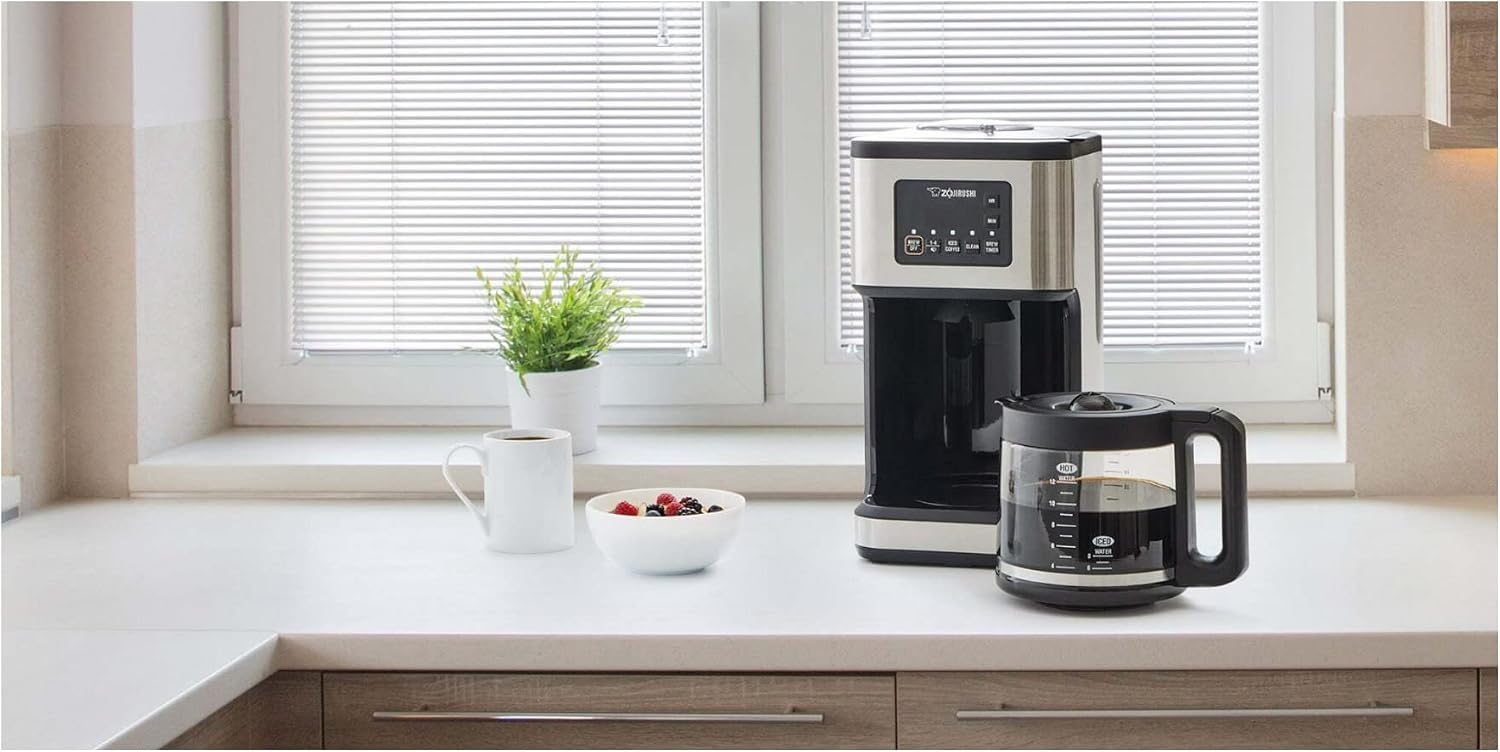 Zojirushi EC-ESC120 Coffee Maker Dome Brew Programmable, StainlessSteel and Black