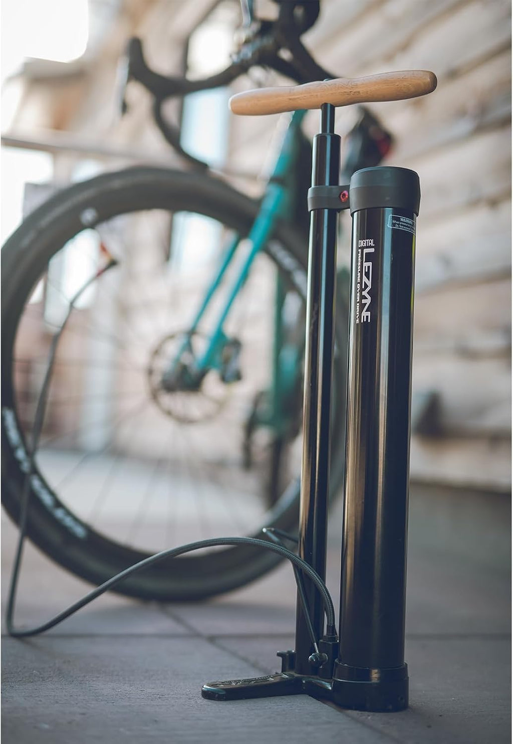 LEZYNE High Volume Tubeless Bike Floor Pump Compatible with 2.5' Gauge - 220 PSI Tire Air Pump for Mountain/Gravel Bikes - ABS-1 Pro Tubeless Chuck