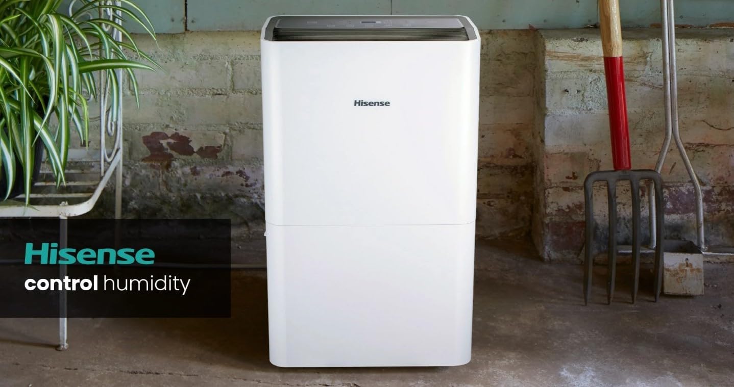 Hisense 50-Pint Capacity, 4500 sq. ft. Coverage, 3-Speed Dehumidifier 48 dB(A) sound level, Washable Filter - DH5024K1W