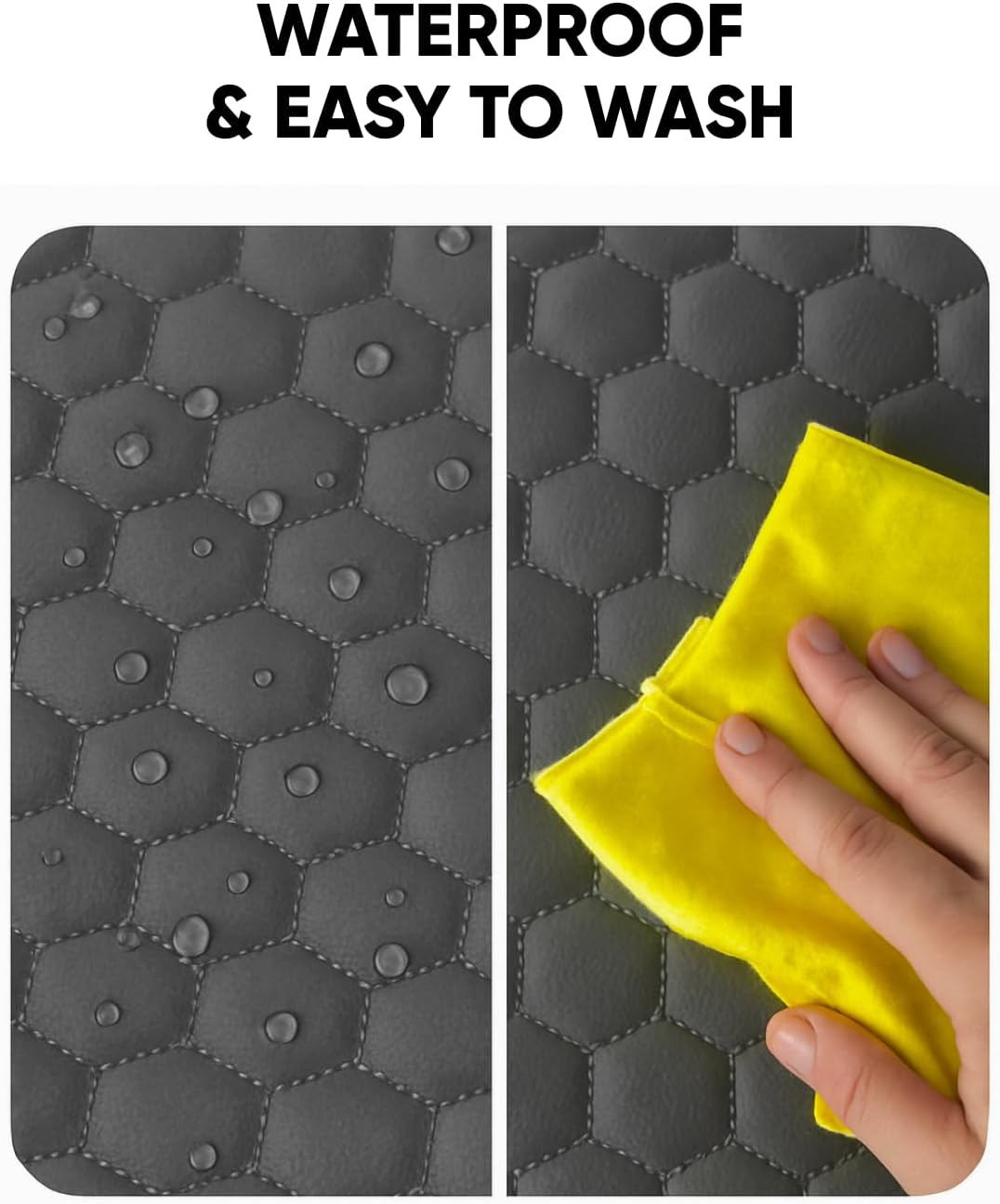 Owleys Kick Mat Back Seat Protector - Car Back Seat Cover for Kids Feet - Waterproof & Sturdy Protector for Upholstery from Dirt, Mud, Scratches and Stain (Gray Set)