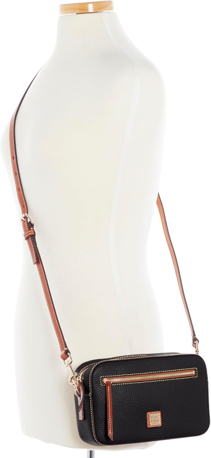 Dooney & Bourke Women's Camera Zip Crossbody in Pebble Grain Leather, Small Handbag with Adjustable Shoulder Strap