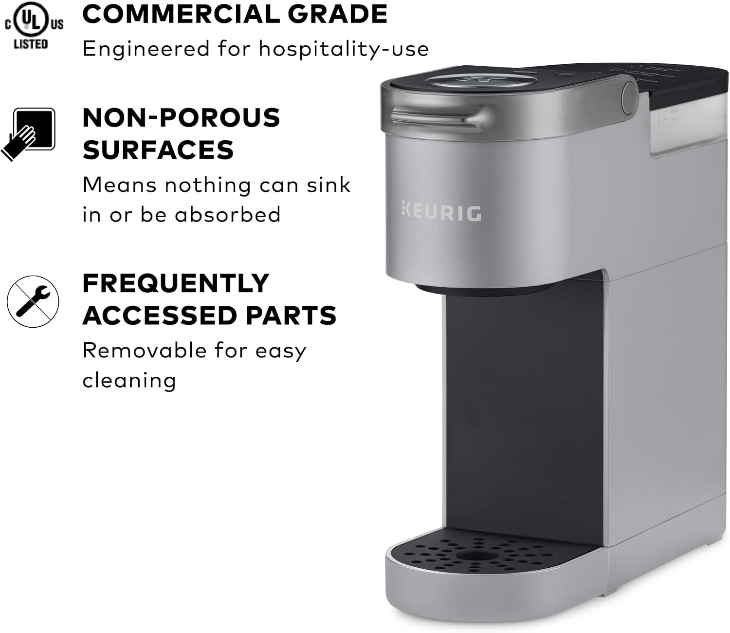 Keurig K-Suite Premium In-Room Hospitality Coffee Maker, Single Cup, Silver/Black