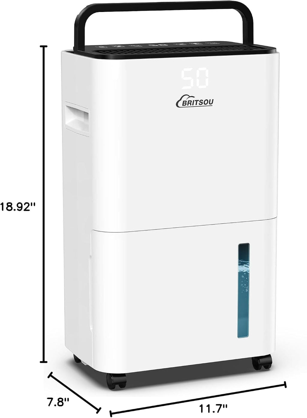 34 Pint Dehumidifier for Basement with Drain Hose & 0.66 Gallon Water Tank, Manual & Auto Drainage, Smart Quiet Dehumidifiers for Home with Auto Shut off, 24HR Timer