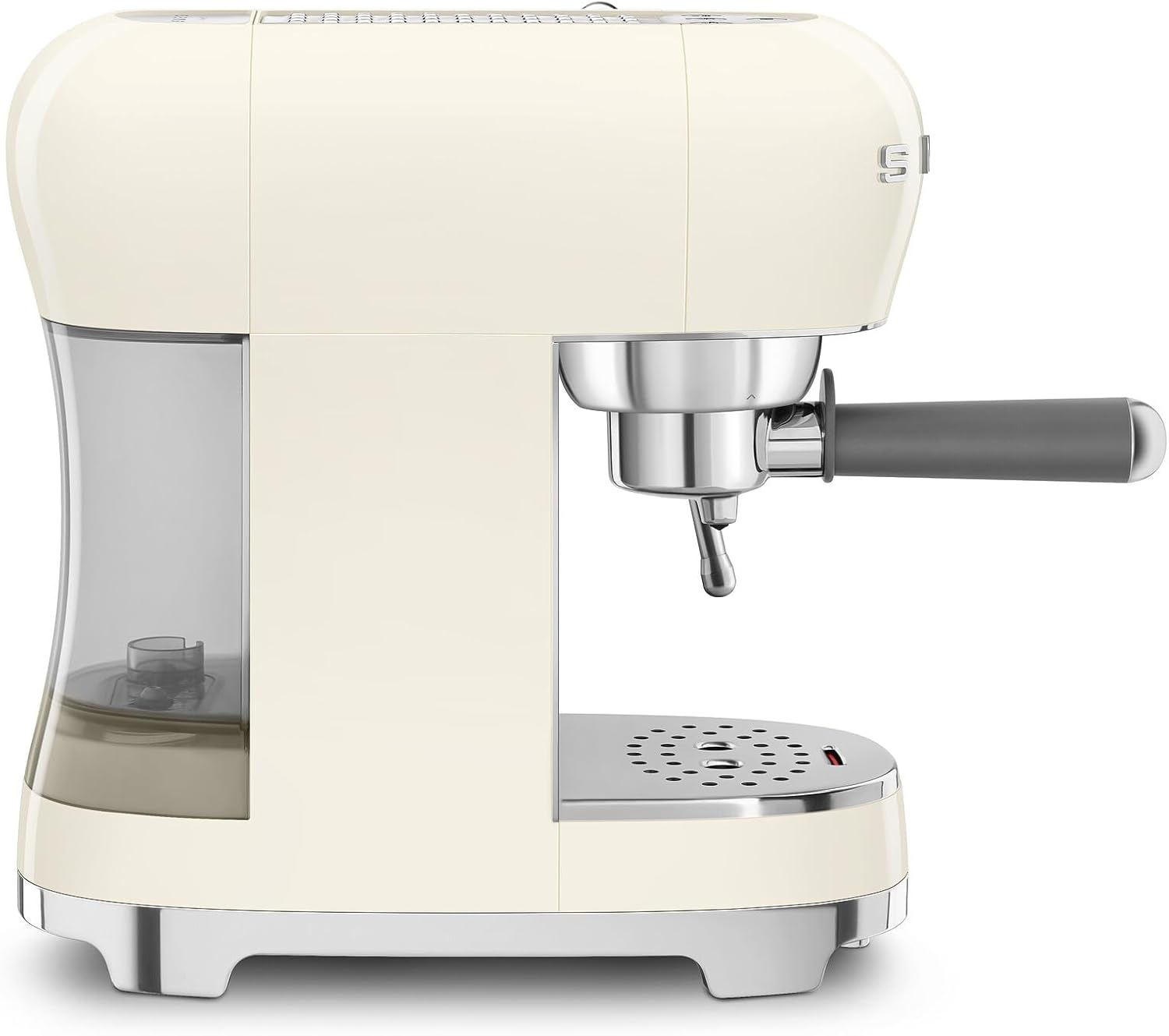Smeg ECF02 Italian Espresso Machine – Manual 15-Bar Coffee Maker, Made in Italy – Retro Design with Steam Wand (Cream)