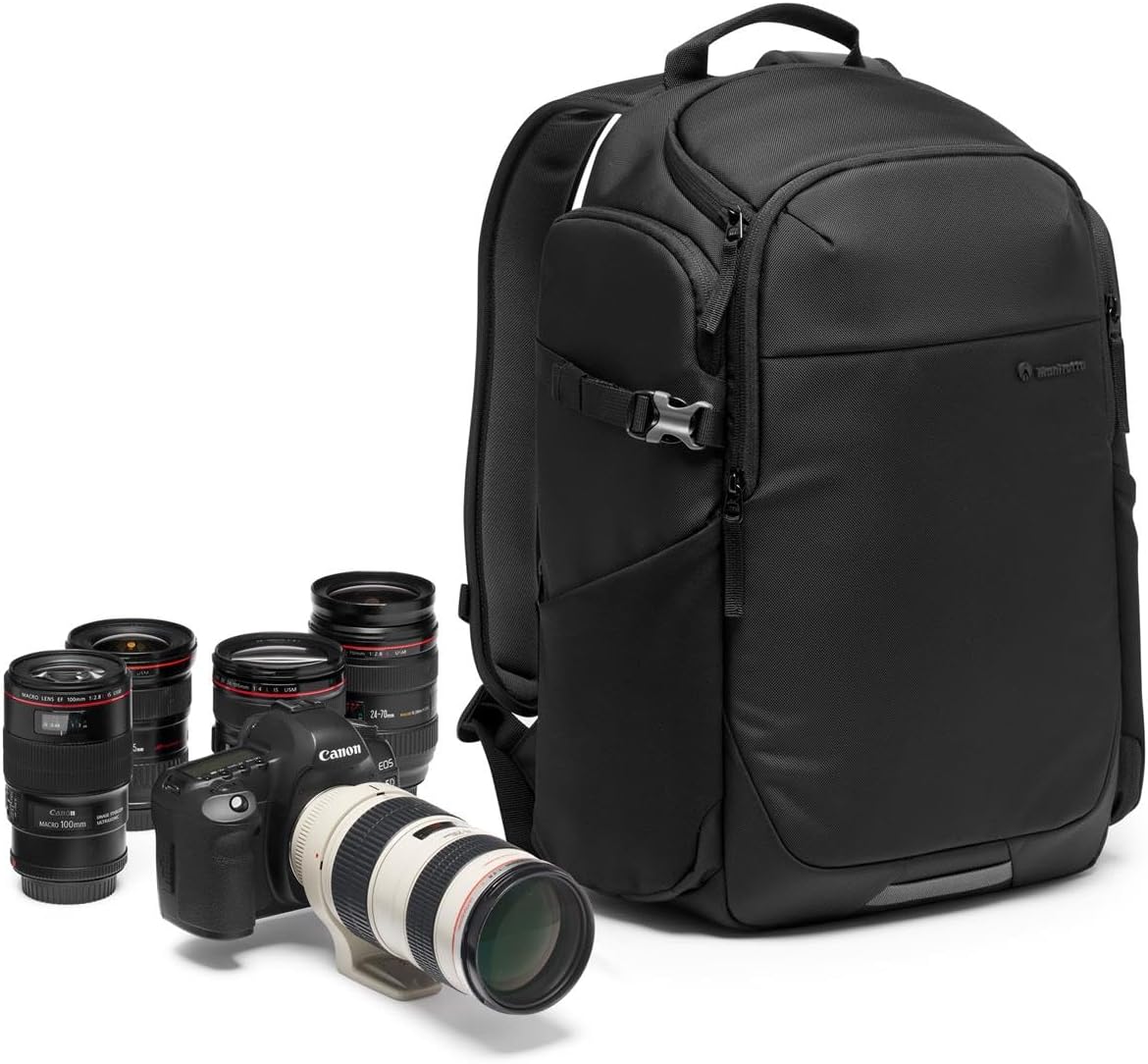 Manfrotto Advanced Befree III Professional Photography Backpack for Camera and Laptop, Bag for Reflex/Mirrorless Camera with Lenses, with Interchangeable Padded Dividers and Tripod Attachment