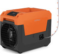 COSTWAY 140 Pints Commercial Dehumidifier with Pump, Portable Industrial Dehumidifier with Drain Hose for Basements, Job Sites, Water Damage Restoration (Orange)